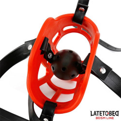 LATETOBED Muselière avec Bâillon-Boule Muzzgag Rouge